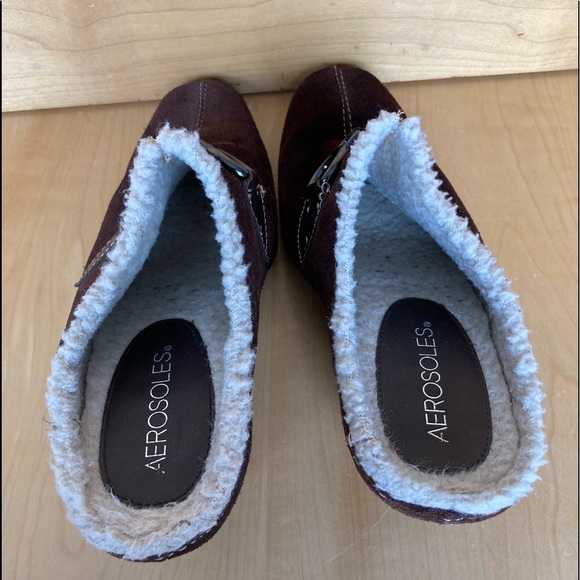 AEROSOLES Suede Slide Fur Bootie size 7 - Picture 12 of 13